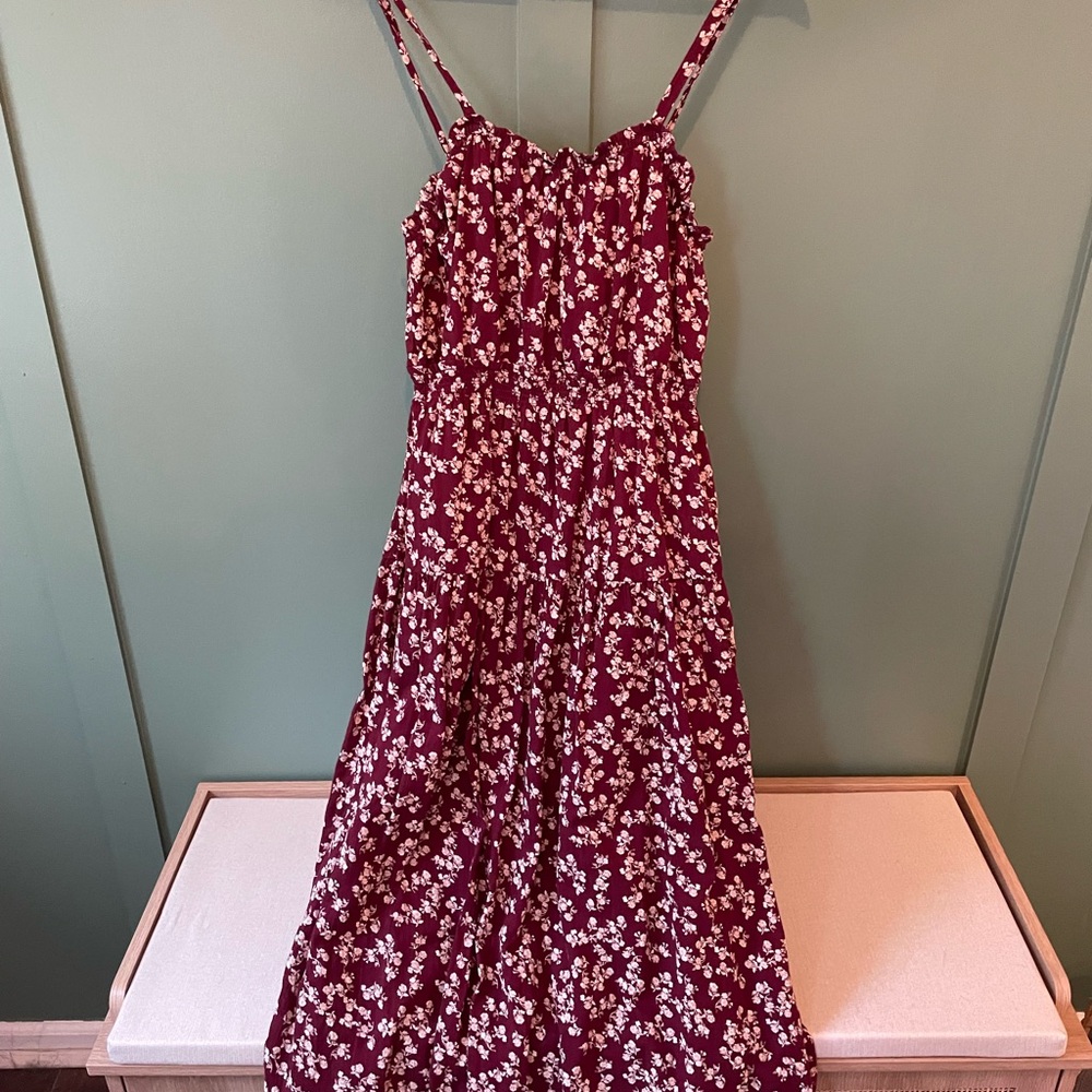 Melrose and Market Burgundy Floral Dress
